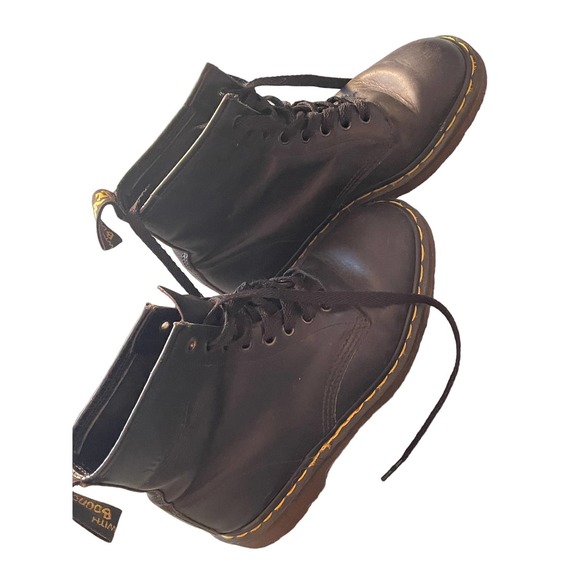 Doc DR MARTENS BLACK Soft Leather UK 40 Mens 6 MID HIGH TOP CREEPER main image 10